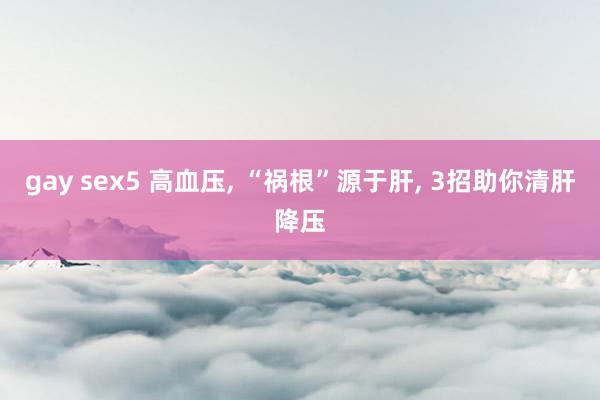 gay sex5 高血压， “祸根”源于肝， 3招助你清肝降压