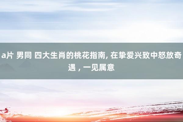 a片 男同 四大生肖的桃花指南， 在挚爱兴致中怒放奇遇 ， 一见属意